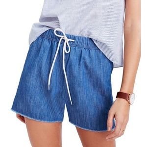 Madewell drawstring chambray shorts